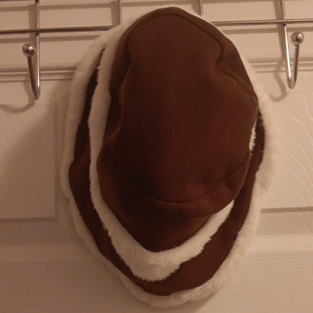 Brown and White Faux Fur Hat- NWOT